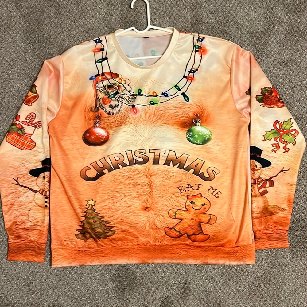 Men’s Christmas Ugly Sweater. Size XL
